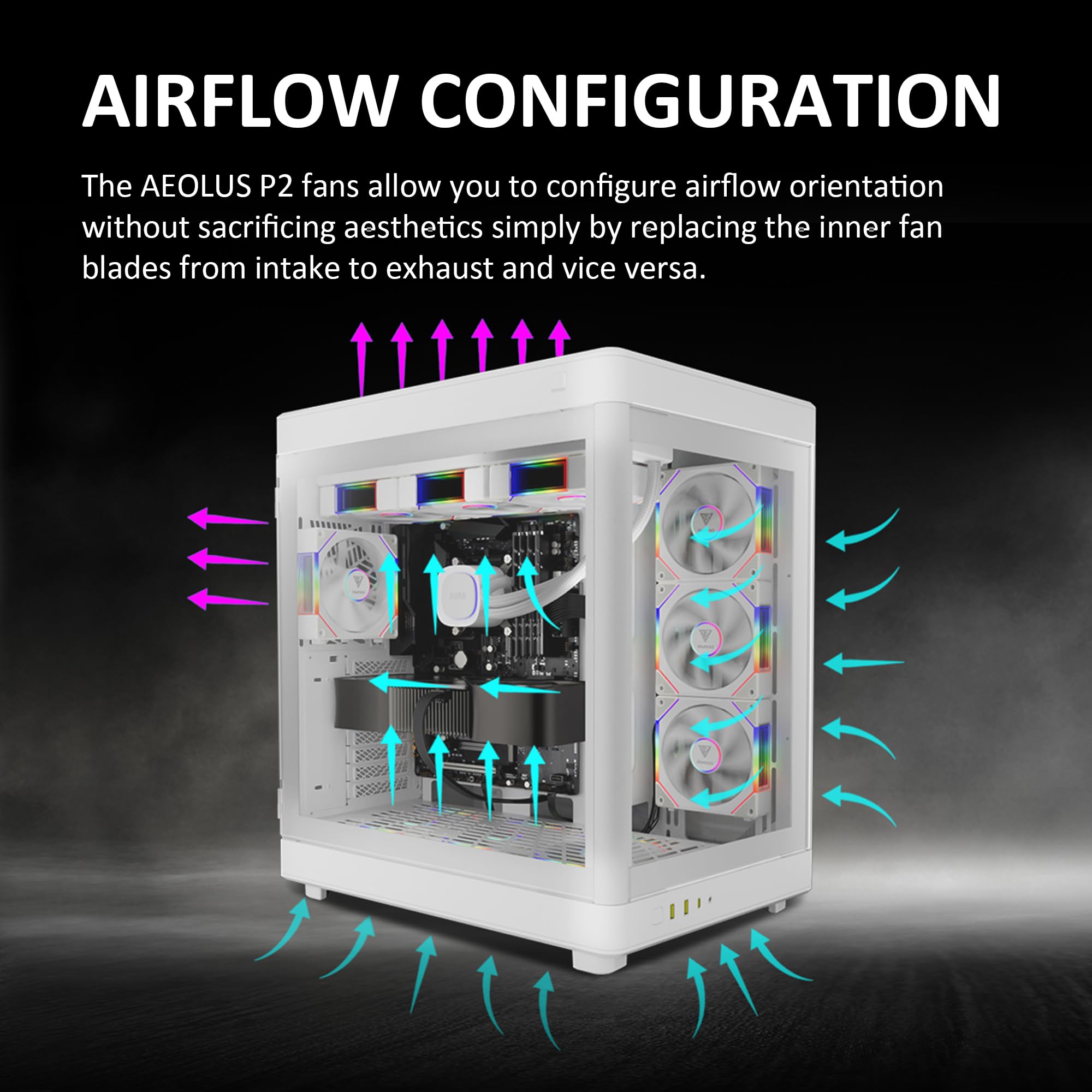 GAMDIAS ゲーミングファン AEOLUS P2-1203 30mm厚　8個 Amazon.com: GAMDIAS Aeolus P2-1203U 120mm ARGB PWM Fan(3 Fan Pack