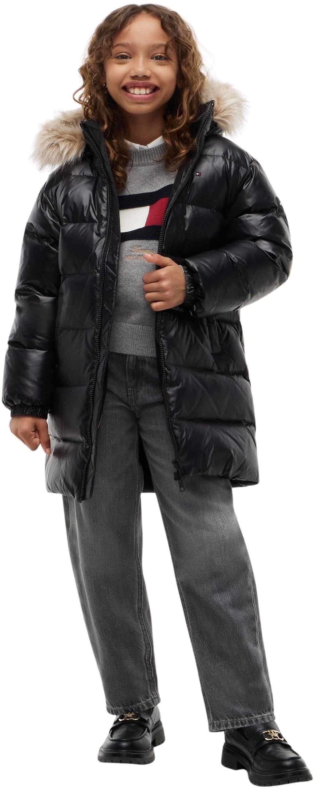 Tommy Hilfiger Essential Long Down Jacket Kg0kg09674 Chaqueta acolchada Niñas