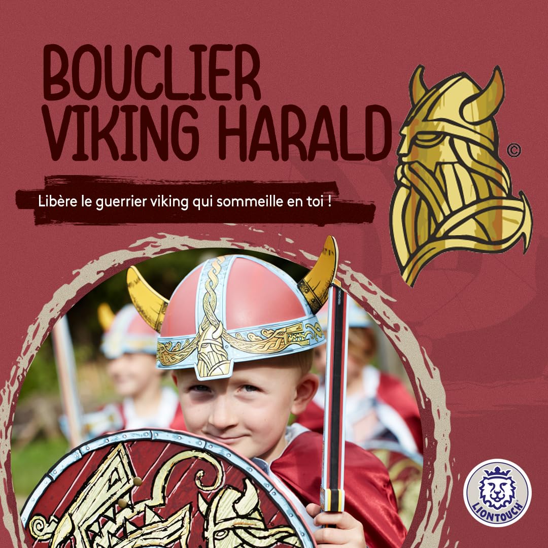 Liontouch - Bouclier Viking | Enfants de 3+Ans | Jouet Médiéval en Mousse du Chef Harald pour Guerriers et Jeux de Berserker | Arme sûre et Accessoire de Bataille pour Costumes et Déguisements