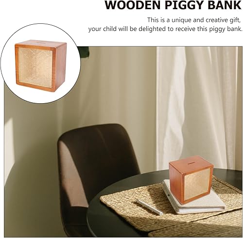 Miniatura 5 de Zerodeko Caja de sombra de alcancía de madera, caja de dinero, caja de ahorro de dinero, macetas de ahorro de monedas para niños y niñas