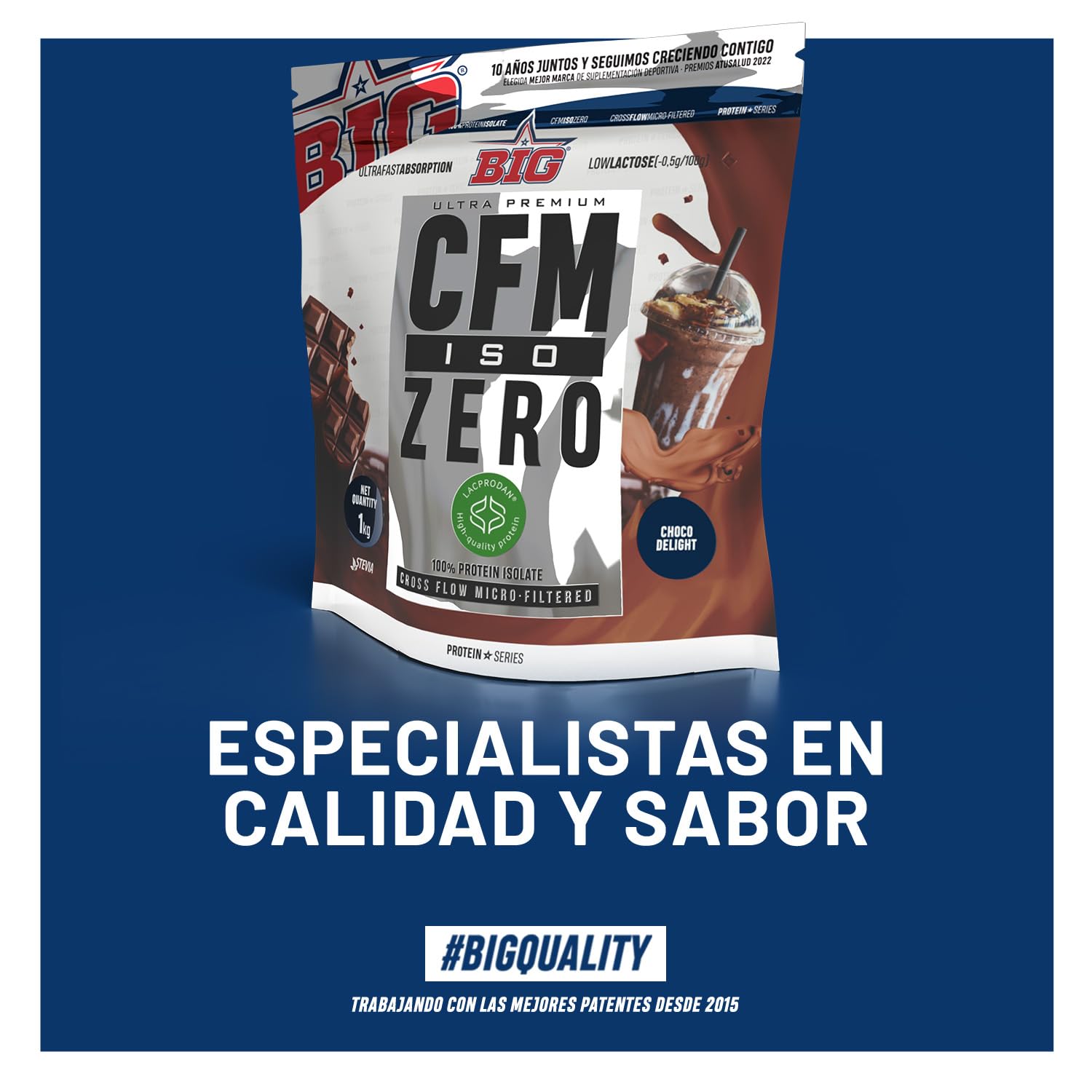 BIG - Proteina Isolada - Proteinas Whey para Masa Muscular - Whey Protein Isolate - Proteína en Polvo Materia Prima Premium Sin Grumos, Baja en Lactosa, Sin Azúcares Añadidos (1kg, White Chocolate)