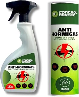 CONTROL GARDEN Pack AntiHormigas Talquera 600 GR + Spray 750 ML | Solución Definitiva Elimina Hormigas, Hormigueros y Colonias | Apto Interior y Exterior | Chinches, Cucarachas e Insectos Rastreros