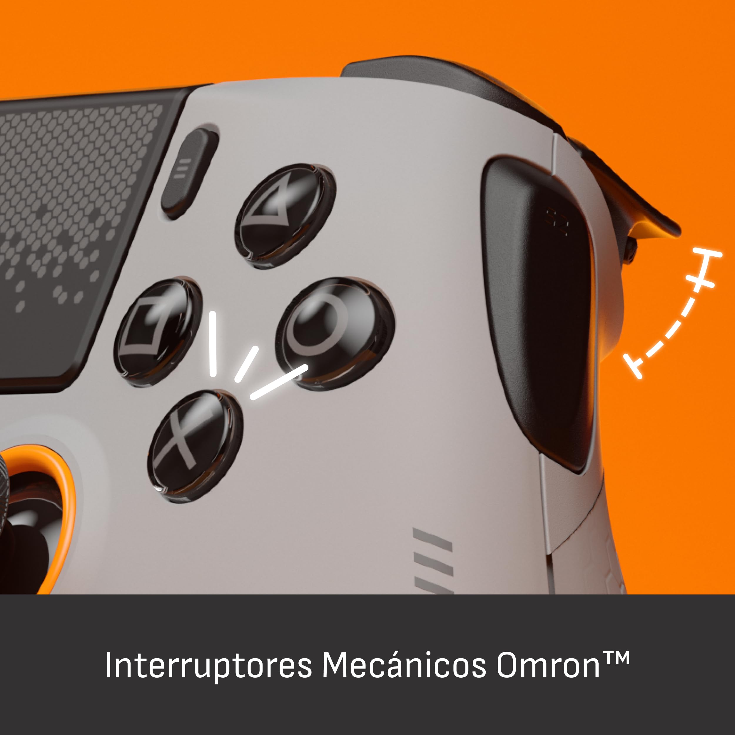 Scuf OMEGA Mando inalámbrico de la PS5, TMR Anti‑Drift – Gris Claro | Licencia Oficial, Alto Rendimiento, 11 Entradas Personalizadas, Gatillos Instantáneos, Baja Latencia, Windows PC Compatible