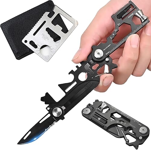 Miniatura 8 de 2 multiherramientas para hombres, cartera de herramientas para tarjetas de crédito, multiherramienta y pequeña herramienta multiuso plegable, con