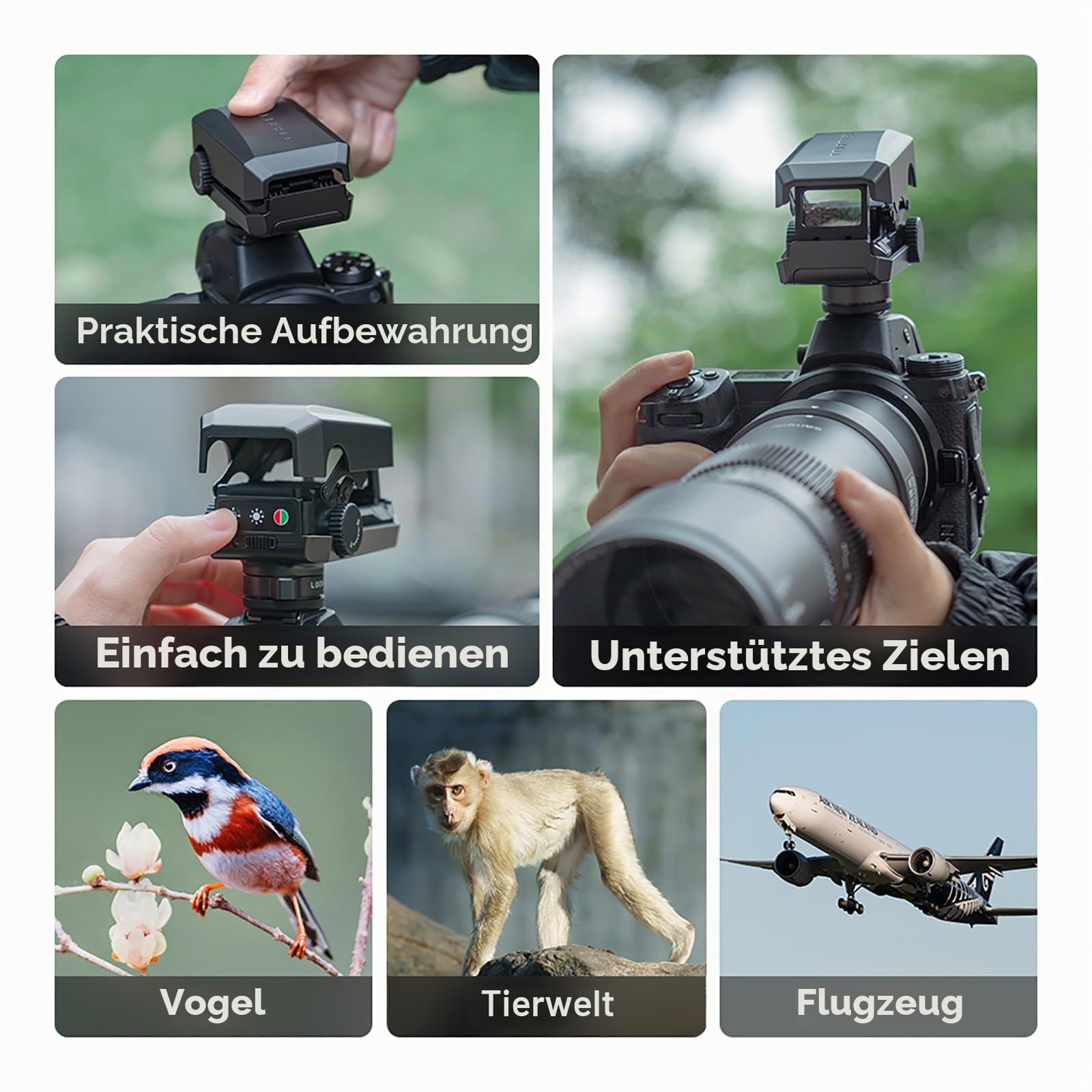 TTARTISAN Kamera Dot Sight für Telefotografie geringes Gewicht mit Kaltschuhhalterung (ohne CR2032-Batterie)
