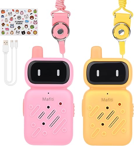 Mafiti Walkie Talkies recargables para niños, paquete de 2 mini walkie talkie de largo alcance, radio de 2 vías de 0.6 mi, juguetes para niños,