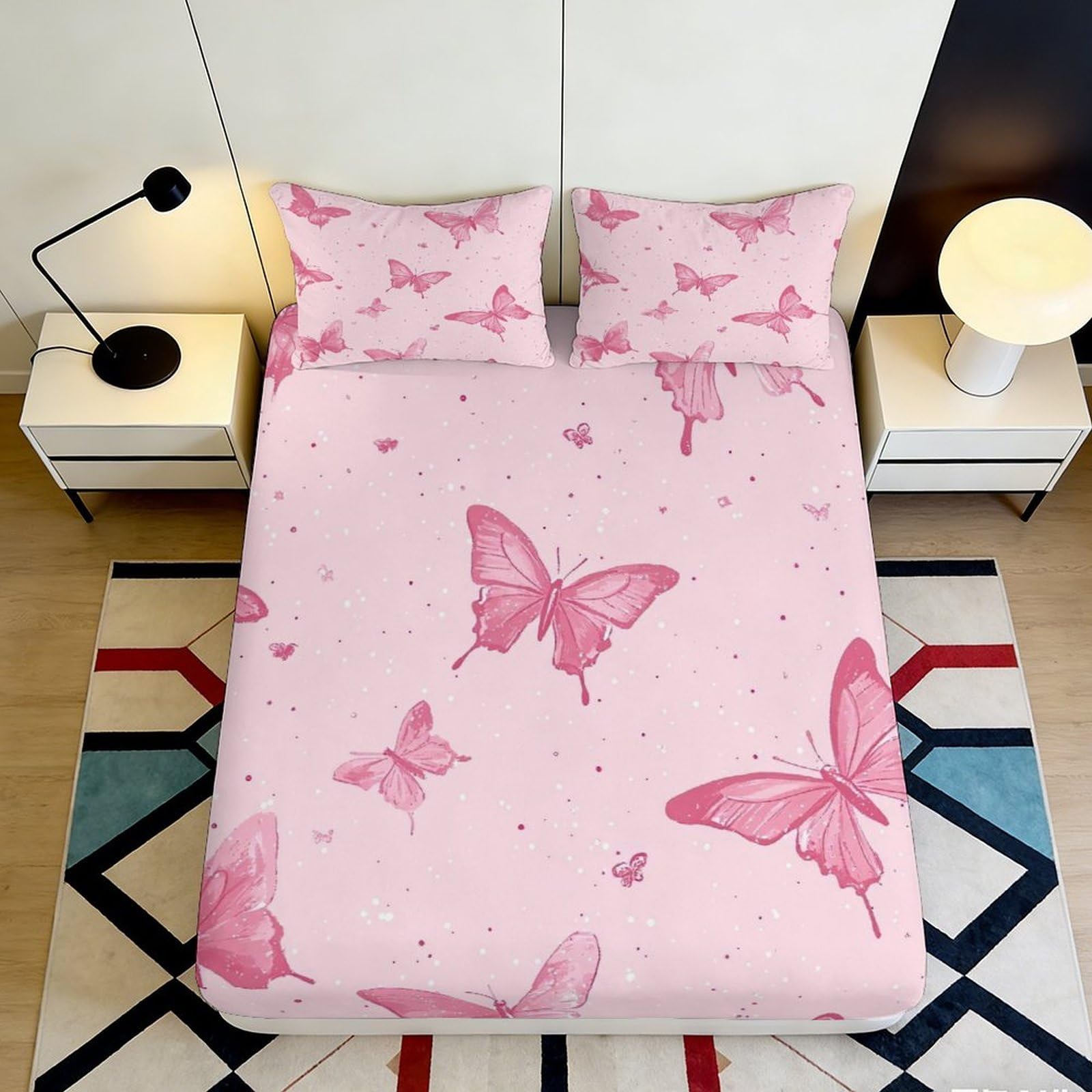 3D Printed Lightning Design Fitted Sheet Microfiber Non-Slip Deep Pocket Bedroom Mattress Fitted Cover Washable 120x200x25cm
