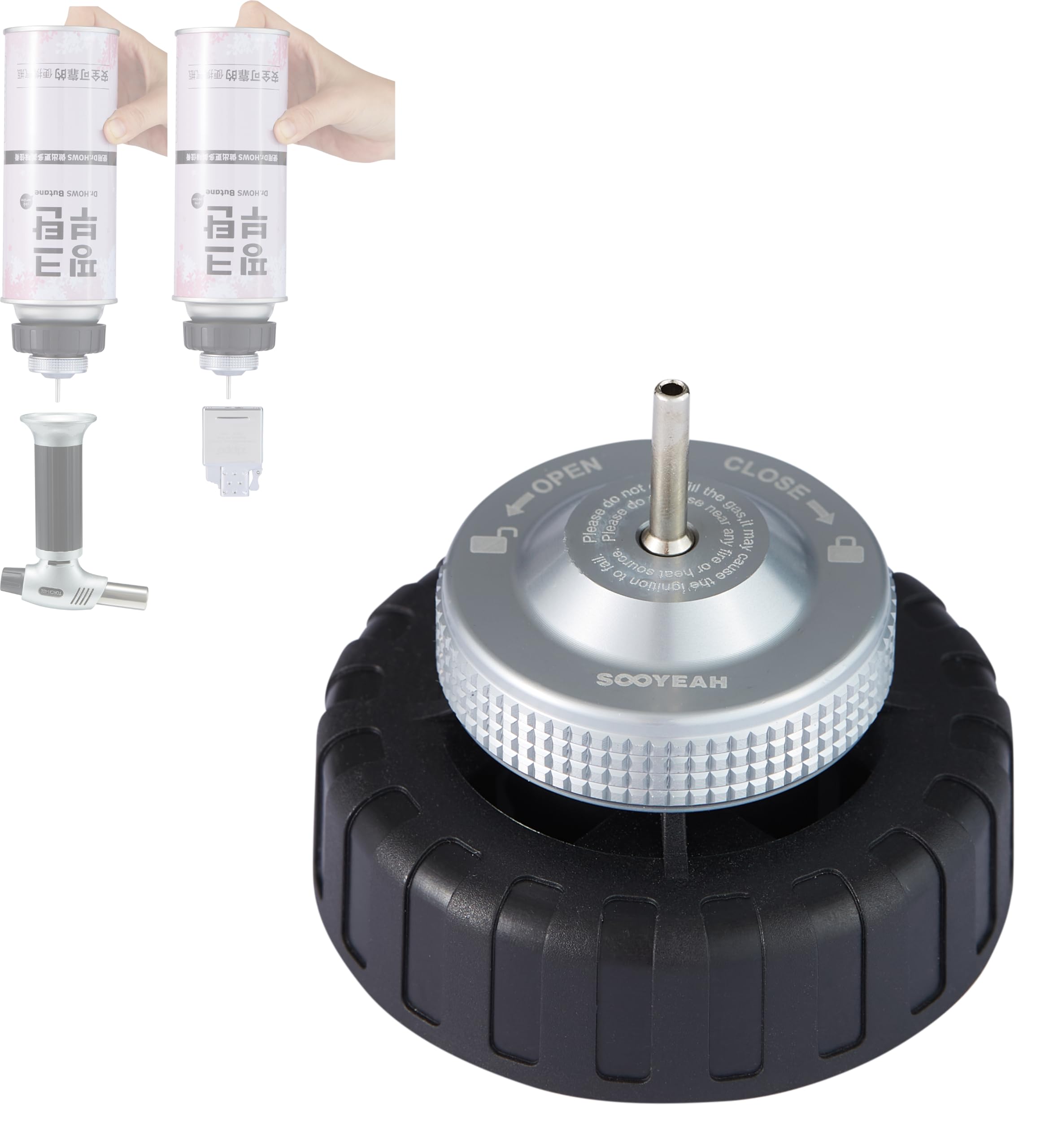 Butane Fill Adapter,Gas Refill Adapter,Butane Nozzle Fill Adapter Tip for use with Butane Lighters/Butane Torches,Convert Cassette Canister Into Inflatable Tank(Gas Canister Not Included)