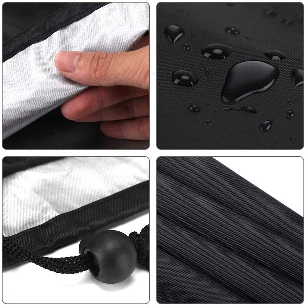 Housse De Protection Table Jardin ZHCHL 100x100x74 Cm - Tissu Oxford Imperméable Anti-UV - Noir