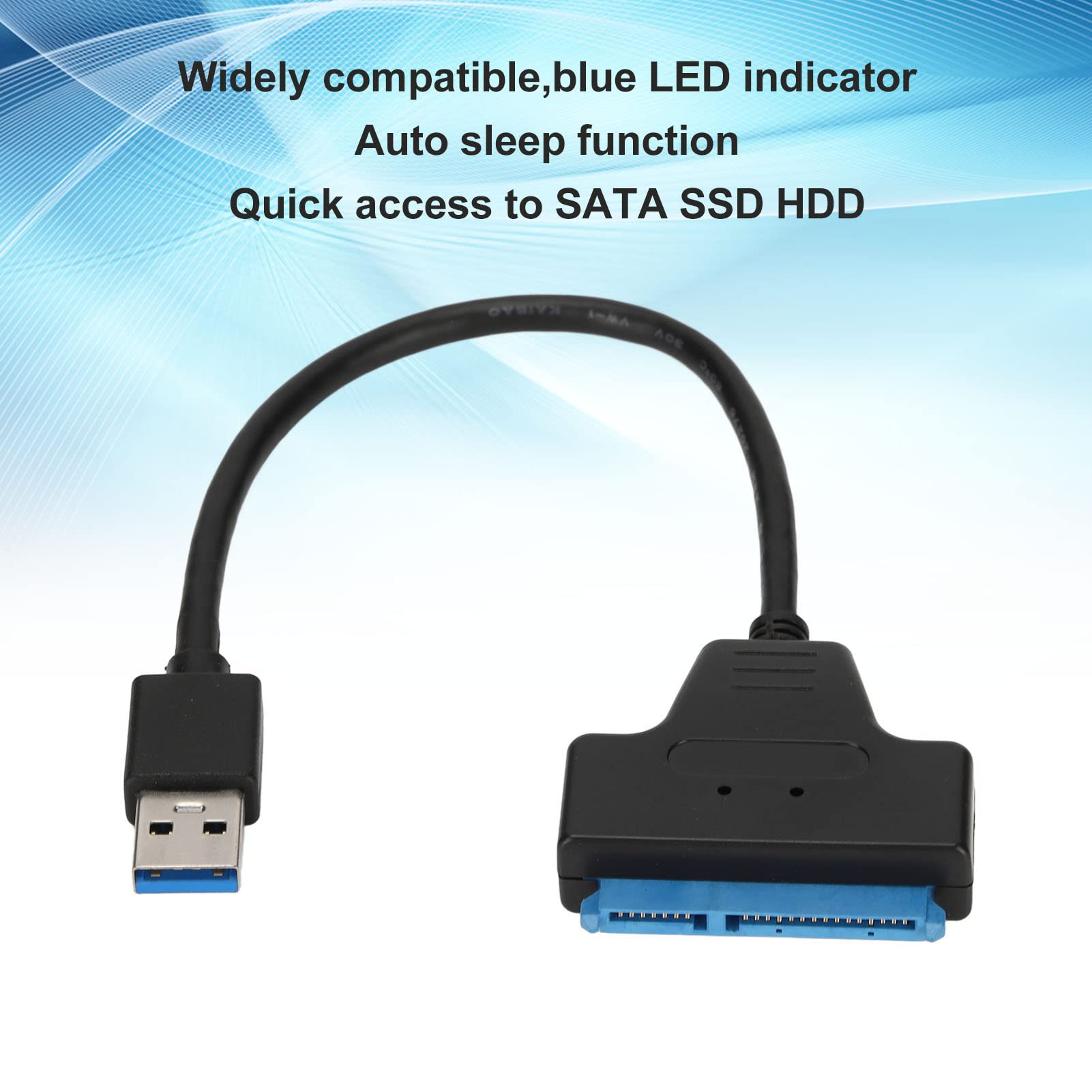 Kabel Adaptera USB3.0 na SATA, Konwerter Adaptera Dysku Twardego USB 3.0 na SATA III do 2,5-calowego Dysku Twardego SSG 3,5-calowego Dysku Twardego, do Laptopów, Tabletów, Komputerów Stacjonarnych, Te