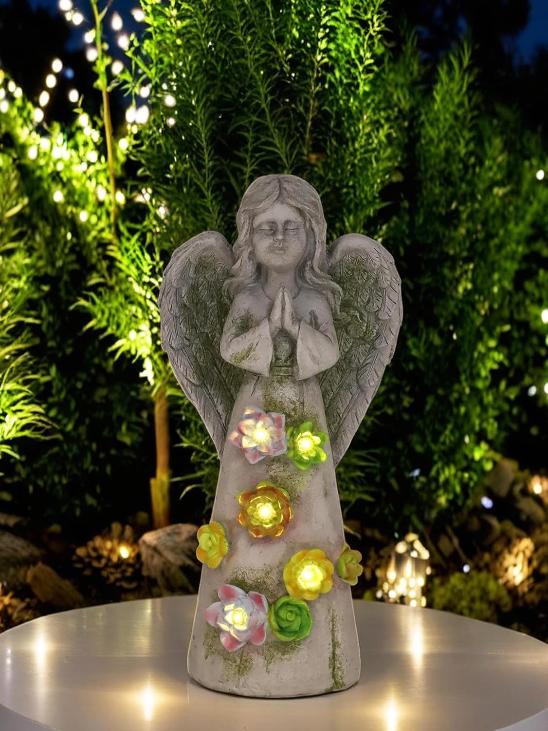Angel Garden Ornaments Statue, Solar Fairy Figurines, Memorial Grave Decorations, Gifts for Mom Grandma
