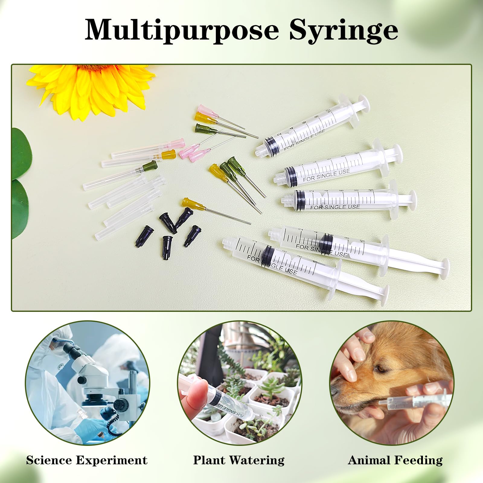 12 sztuk strzykawek 10 ml, strzykawka z igłą o grubości 14 ga 17 ga 20 ga, plastikowe strzykawki z nakrętką, strzykawka do płynów do pomiaru i podawania płynów w laboratorium naukowym i karmieniu