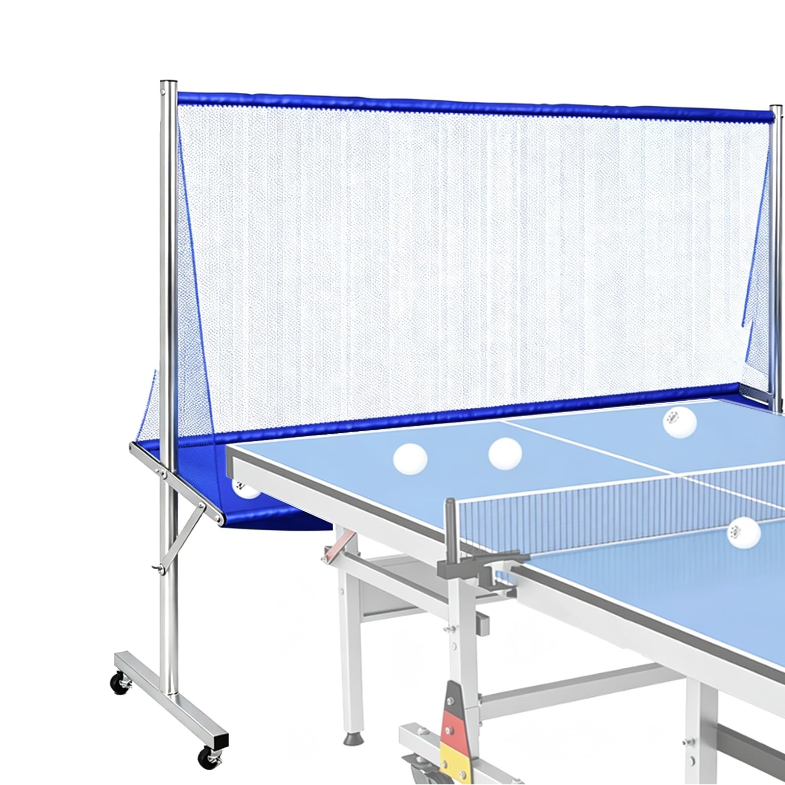 Red De Recuperación De Pelotas De Tenis De Mesa, Tamaño: 210 × 50 × 142 Cm, Ruedas Silenciosas Bloqueables/Movimiento Fácil, Red Elástica For Recoger Pelotas