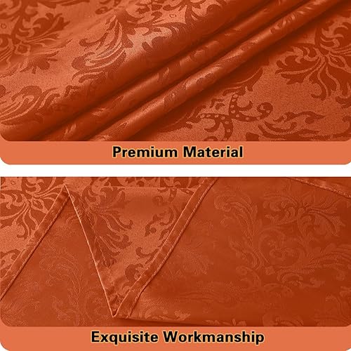 Miniatura 4 de SASTYBALE Mantel rectangular de jacquard de 60 x 84 pulgadas, a prueba de derrames, antiencogimiento, damasco otoñal, mantel de poliéster duradero