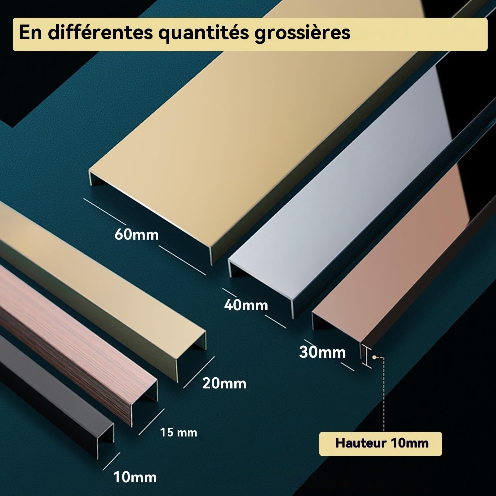 Carrela Aluminium-Eckleistenprofil, 100 cm, 3 Stück, langlebig und stilvoll für Renovierungsprojekte (Opt 6,45 mm) – perfekt für Heimwerker und Inneneinrichtung