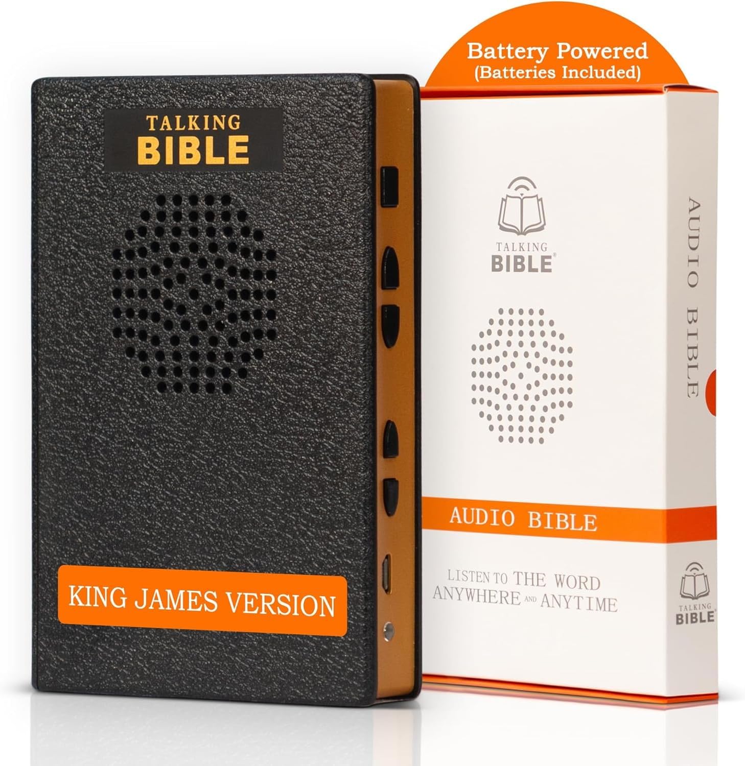 - Electronic Holy Bible Audio Player in English for Seniors, Kids and The Blind, Battery Powered, KJV (King James Version), Black