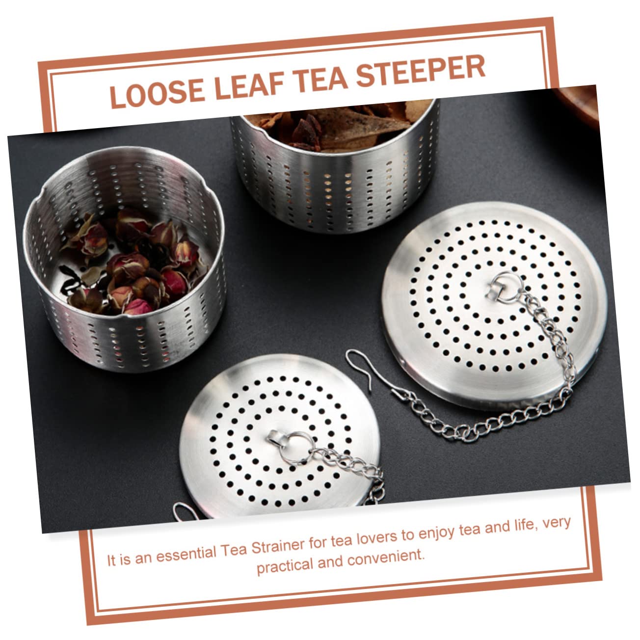 PRETYZOOM 3 Juegos Colador De Té De Acero Inoxidable Difusor De Té Infusor De Té Manejar Con Infusor Bol Filtro De Té Colgante Té De Hojas Sueltas Más Empinado Práctico Porta Té 2 Piezas * 3