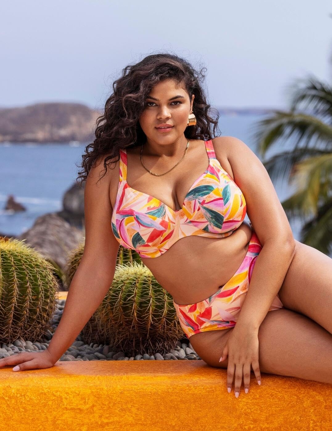 Elomi Damskie majtki bikini Sancho Beach średni stan, Mango, 22 Plus
