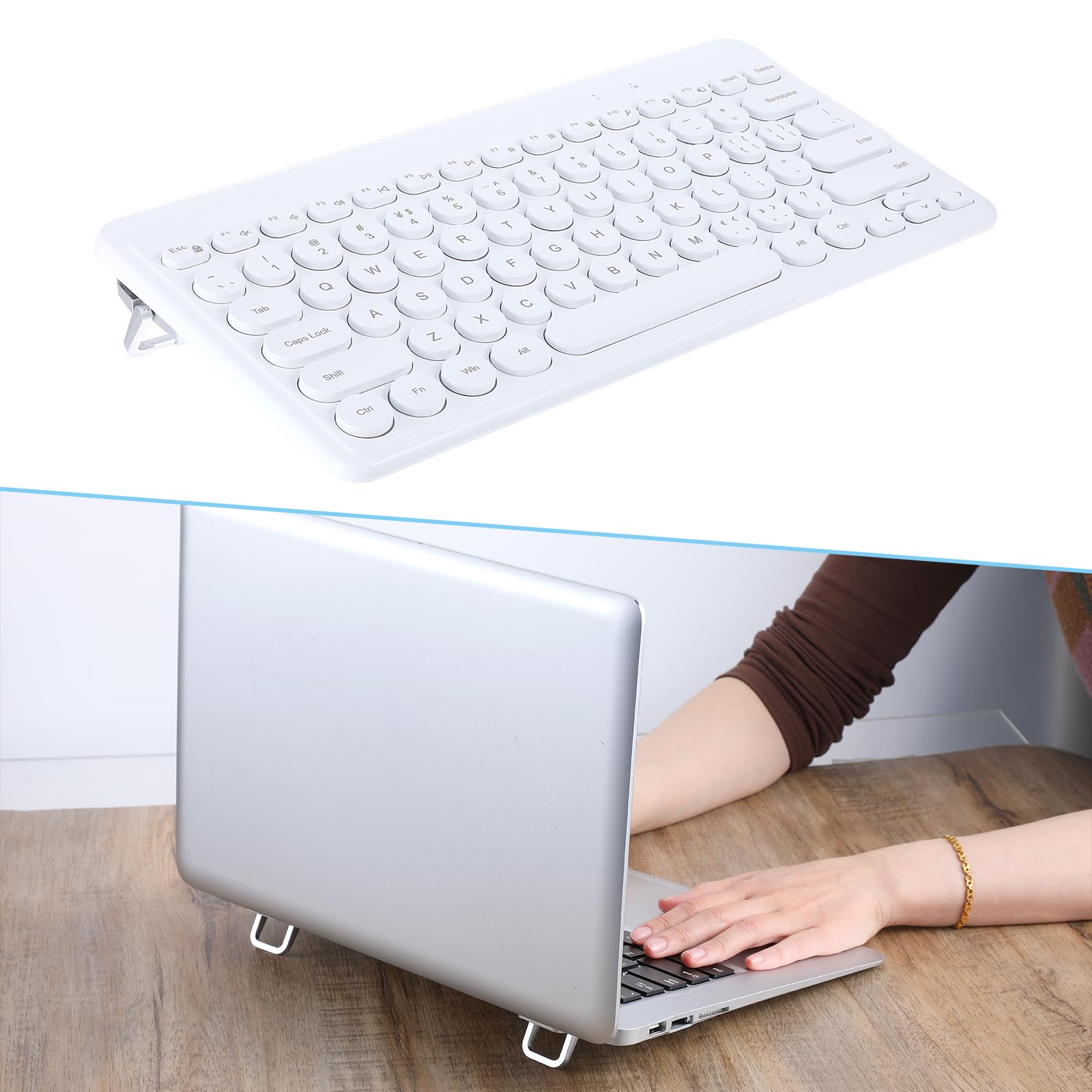 Mabor 2 supporti per laptop con tastiera rialzata, portatile, invisibile, in silicone, pieghevole, per la maggior parte dei computer