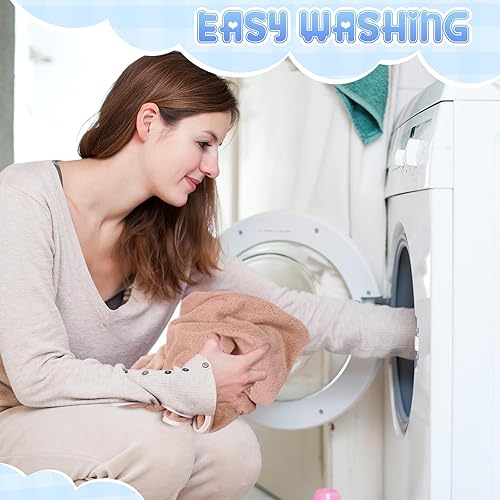 Miniatura 6 de Peryiter 12 toallas con capucha para bebé, acogedoras y absorbentes, toallas de baño de vellón coral para niños, manta de baño con orejas suaves