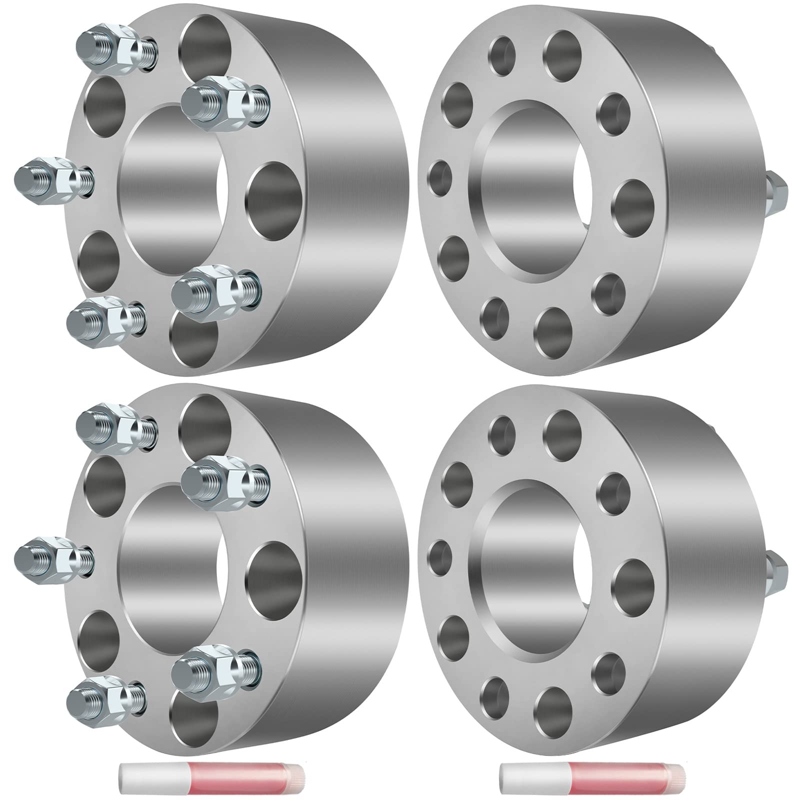 SCITOO 4Pcs 5x4.75 Wheel Spacers 2.5 inch for Chevy Silver Wheel Adapters