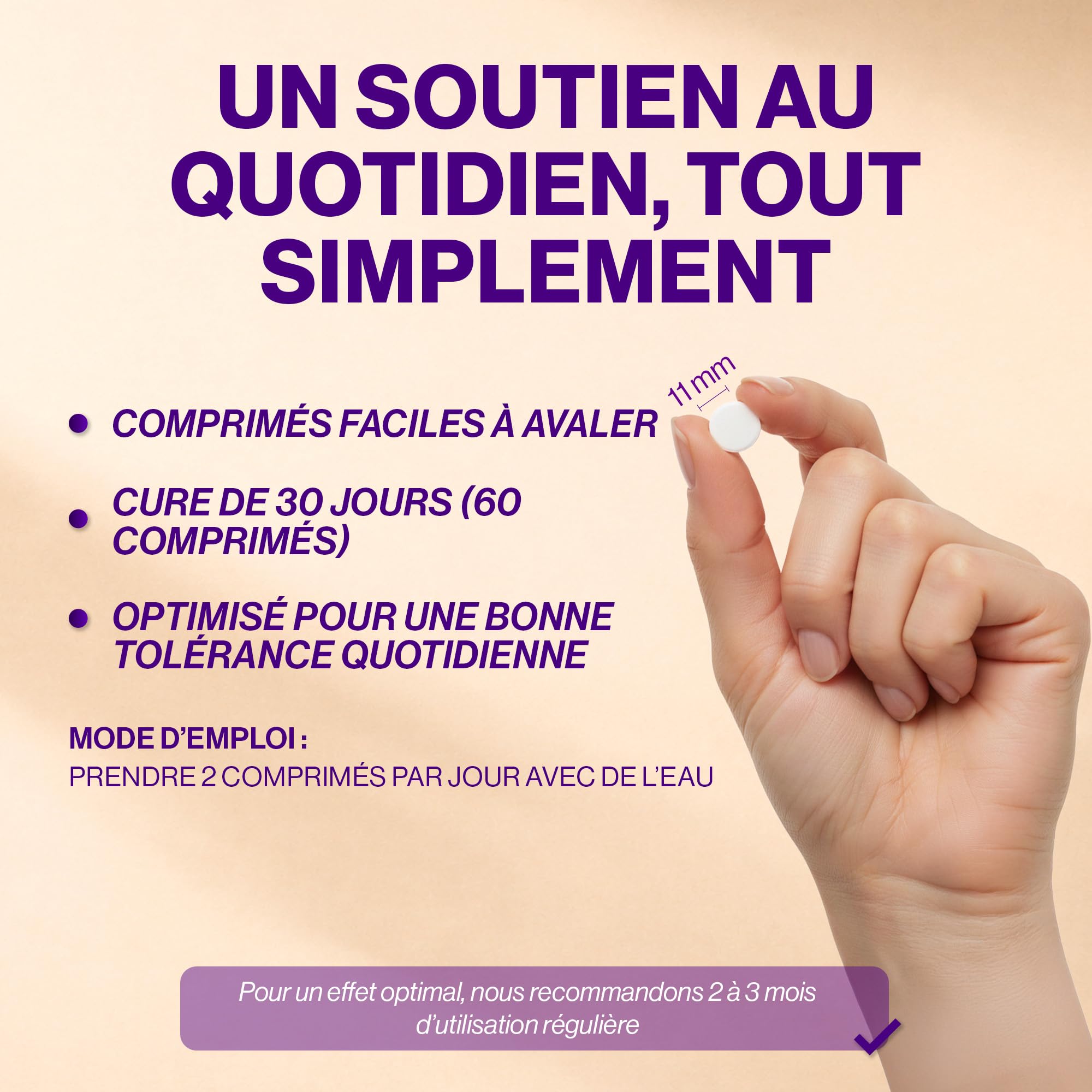 4 HER Périménopause Compléments et Vitamines Femme – Équilibre Hormonal, Safran et Ginseng – avec Vitamine B6 pour Fatigue & Activité Hormonale – 60 Comprimés Vegan (Cure 1 Mois) – GMP Certifié