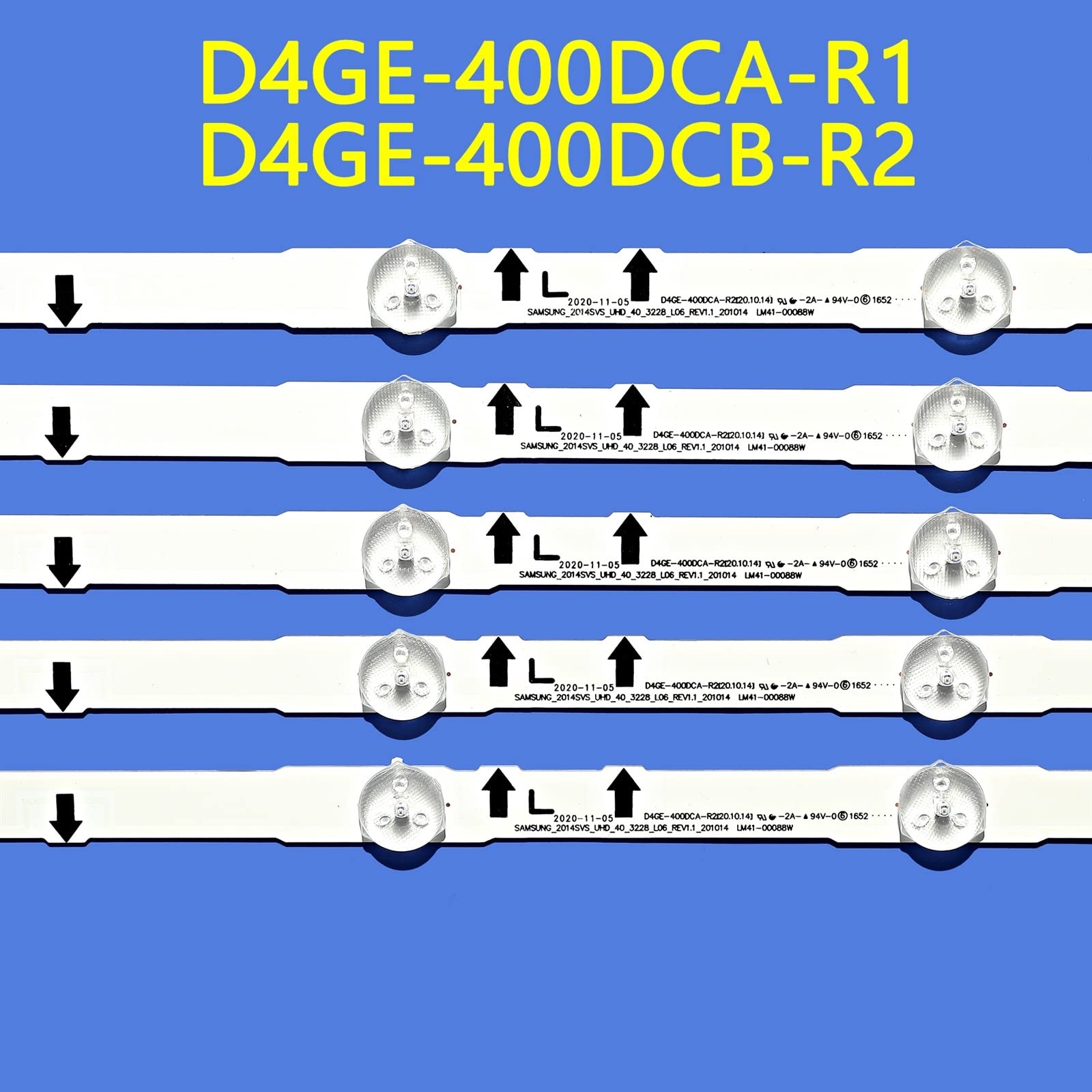 Kit Tiras LED for Retroiluminación Compatible for Samsung UE40H6400AW UE40H6600 UE40H6500S UE40H7000SL UE40J6240AK UE40J6200AW UE40H5000AK UE40J5100