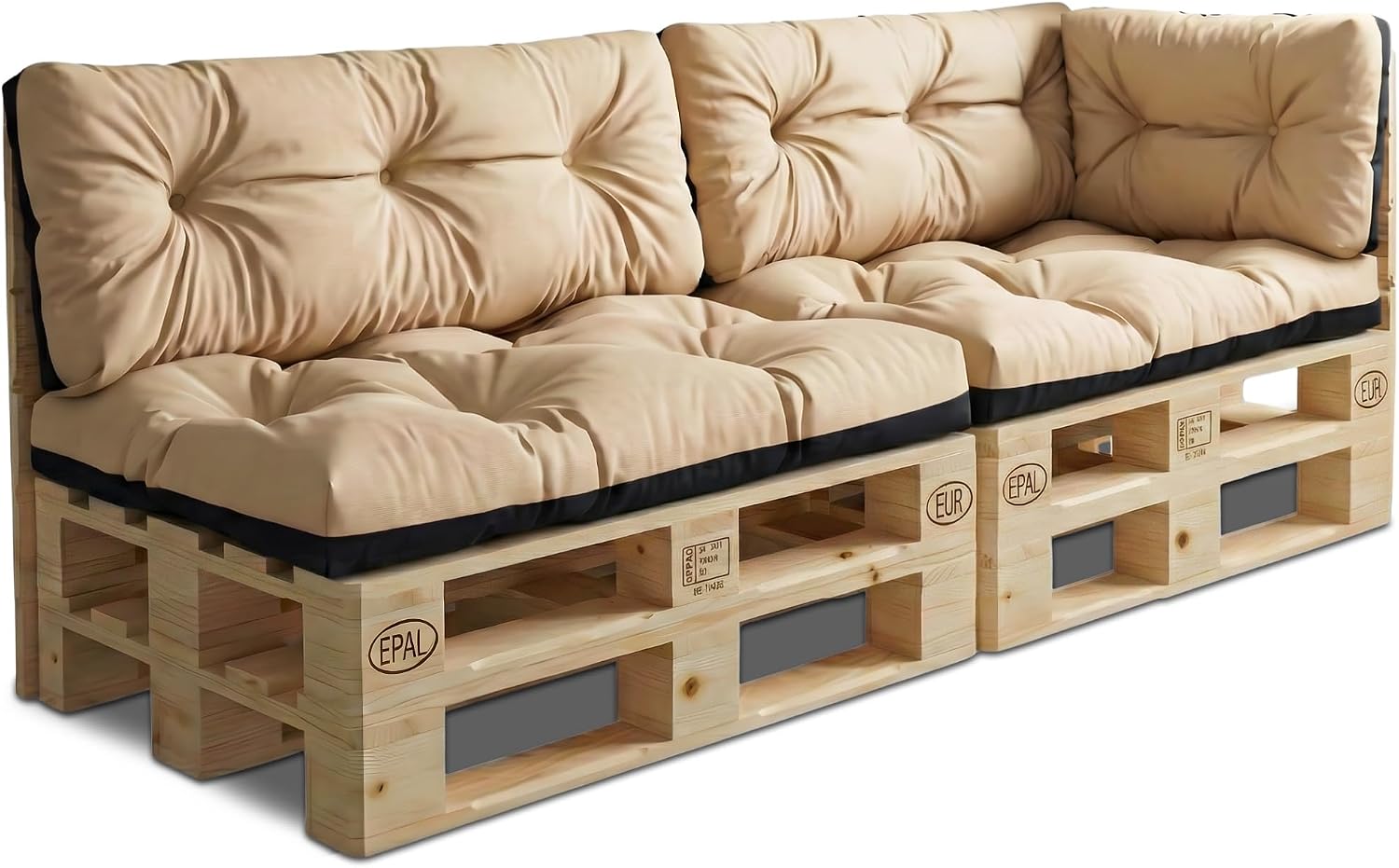 Amazinggirl Pallet Cushion Outdoor Cushions Set of 5 Pallet Cushions - Cushions for Pallets Euro Pallets Pallet Sofa and Pallet Furniture Pallet Cushion Outdoor Cushion Garden Cushion Beige