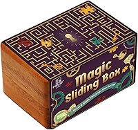 Vista 8 de BSIRI Caja deslizante mágica, caja secreta de madera para rompecabezas con compartimentos ocultos, joyería misteriosa ideal con cerradura