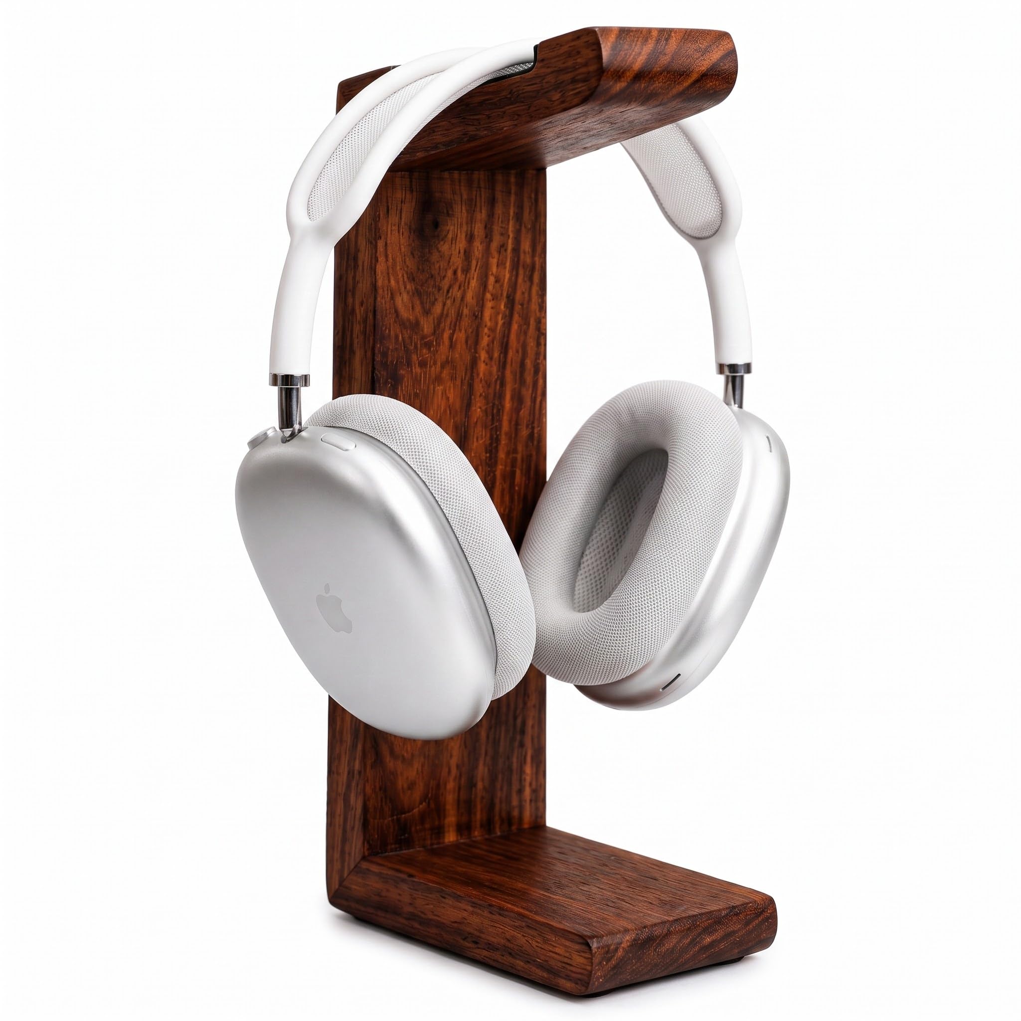 Handcrafted Wooden Headphone Stand | Solid Sheesham Wood Headset Holder for Gaming & Office Desk | Compatible with AirPods Max, Sony, Bose, JBL & More-image-10