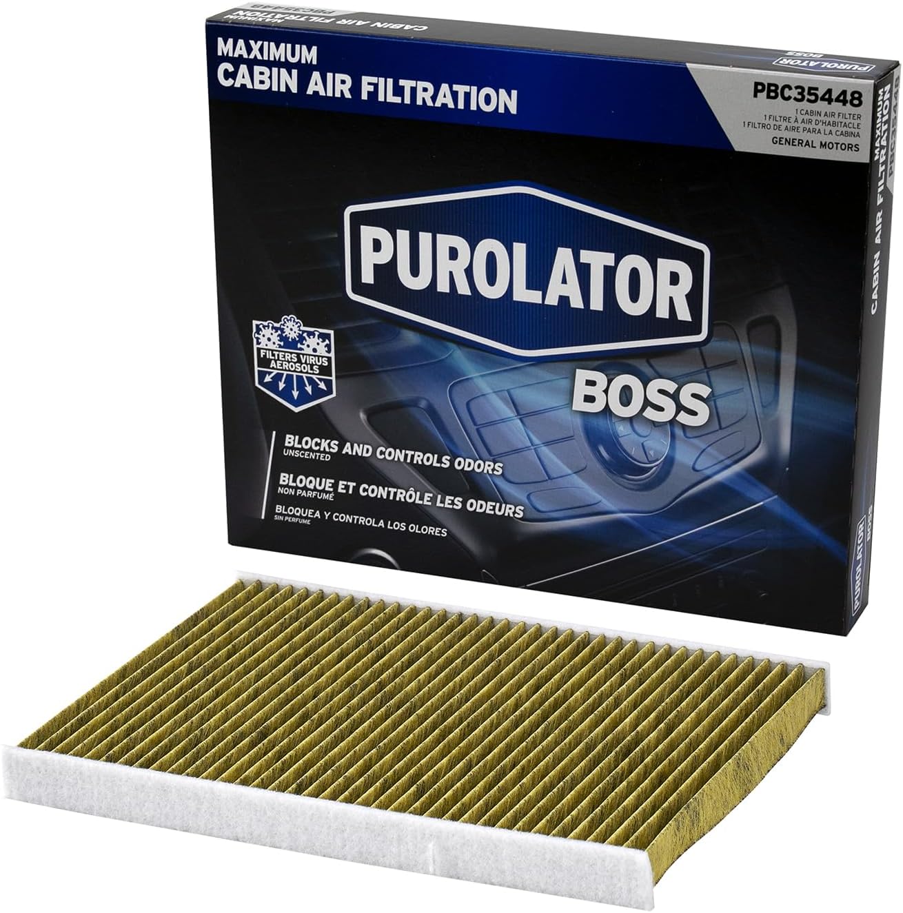 Purolator PBC35448 PurolatorBOSS Premium Cabin Air Filter Compatible With Select Cadillac, Pontiac, Buick, Oldsmobile