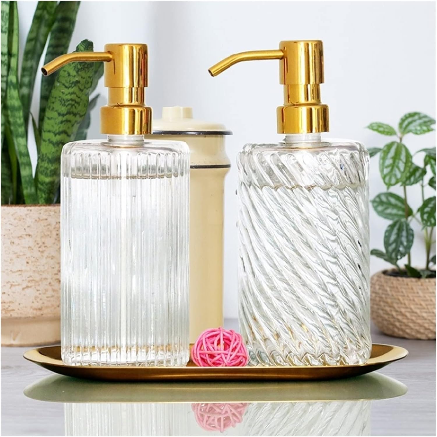 Bathroom Soap Dispenser Soap Dispenser Stainless Steel Pump Glass Soap Dispenser Bathroom Soap Dispenser for Hand Soap, Soap, Lotion Hand Soap Dispenser for Bathroom(C)