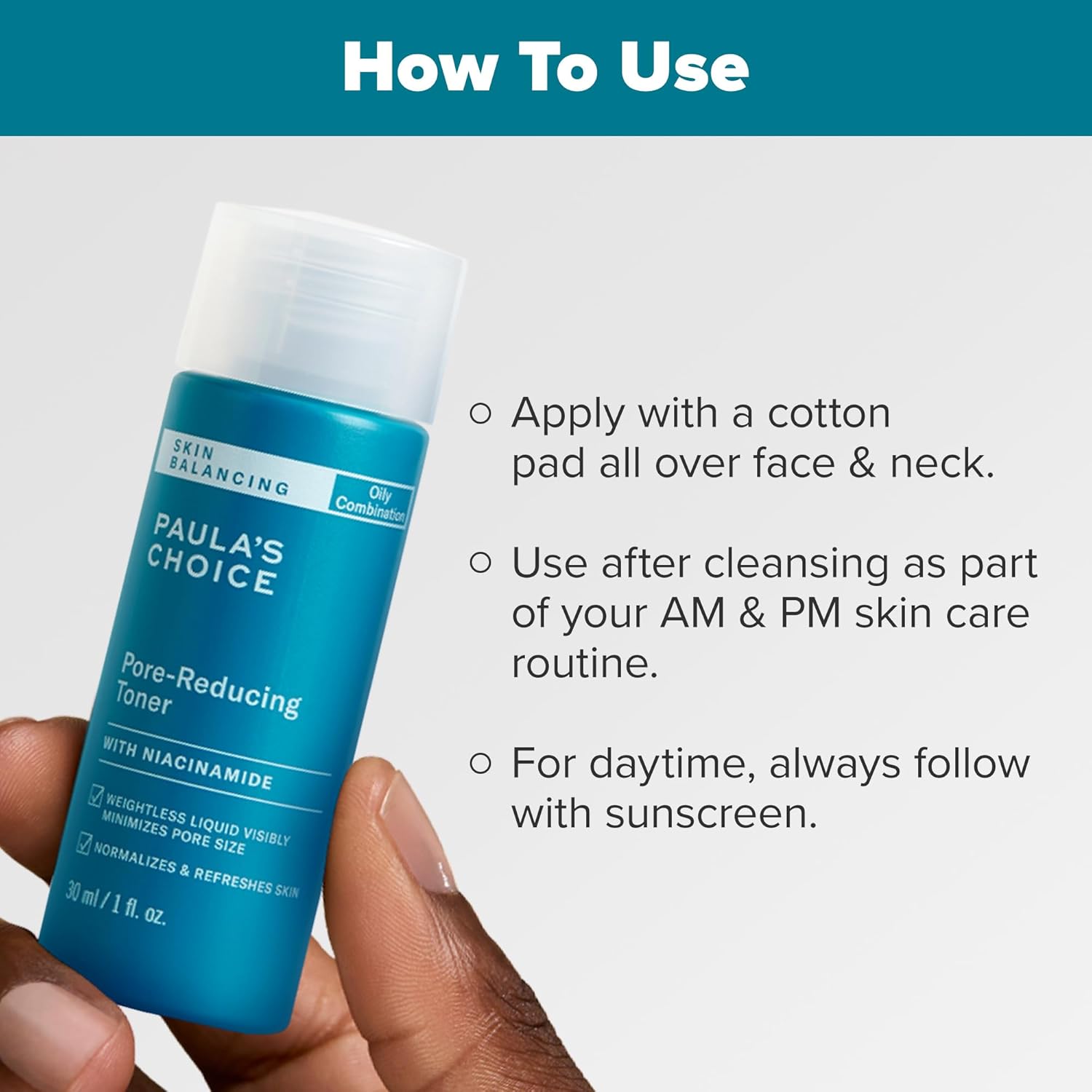 Paula's Choice SKIN BALANCING Pore-Reducing Face Toner with Niacinamide, for Oily Skin & Combination, Minimizes Large Pores, Controls Oil & Shine, Hydrates & Replenishes, Fragrance-Free - Image 2