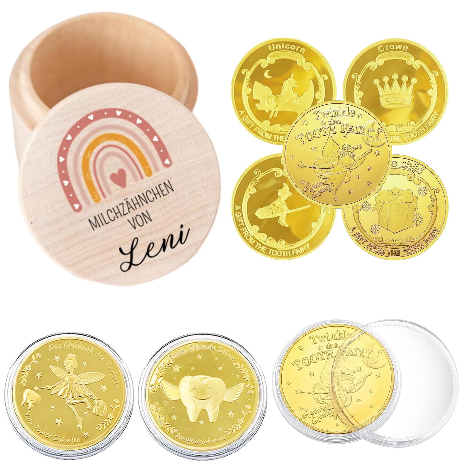 Cadeau Enfant Perte Dent Kit Fée Des Dents - 10 Pièces De Monnaie Boîte à Dents En Bois - Cadeau Enfant Garçon Fille Pièces Monnaie Fée Des Dents Cadeau Enfant Perte Dent Kit Fée Des Dents - 10 Pièces De Monnaie Boîte à Dents En Bois - Cadeau Enfant Garçon Fille Pièces Monnaie Fée Des Dents