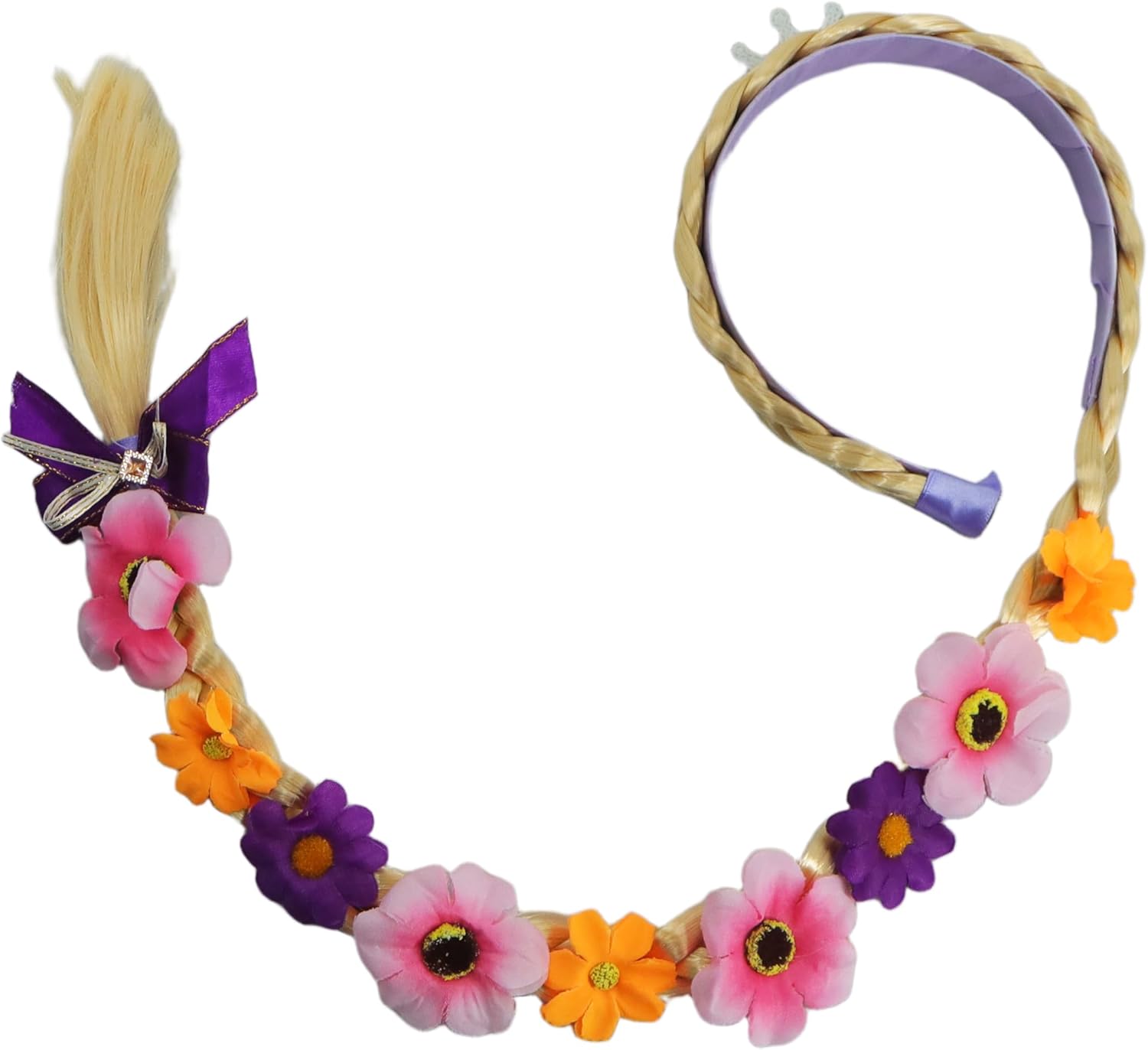 Rapunzel Dress Princess Costume for Women Purple Lepe Cosplay Tops Skirt with Braided Wig Headbands for Halloween - Image 7