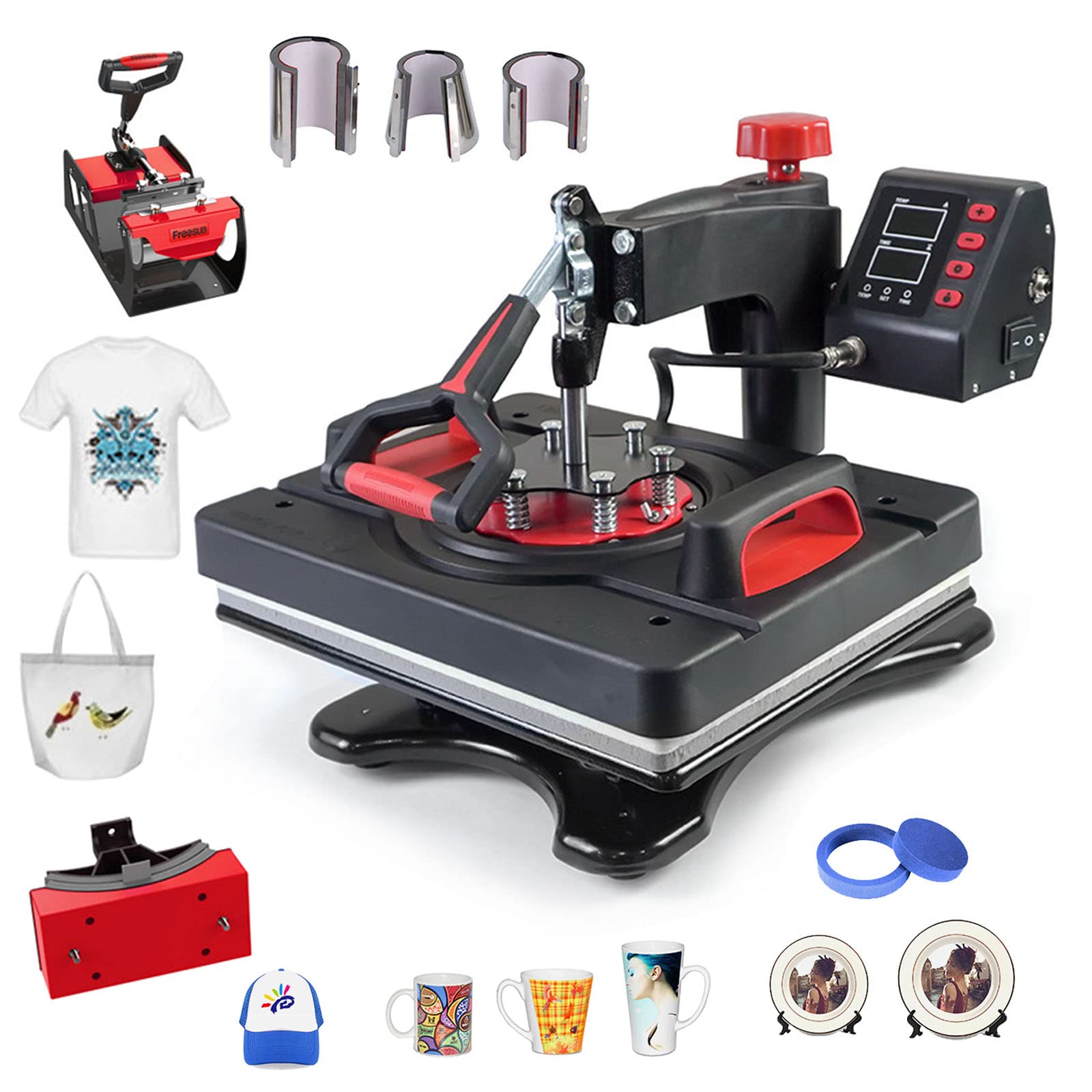 Amazon.co.jp: 熱プレス機、8 in 1 昇華熱プレスコンボ、15 インチ x