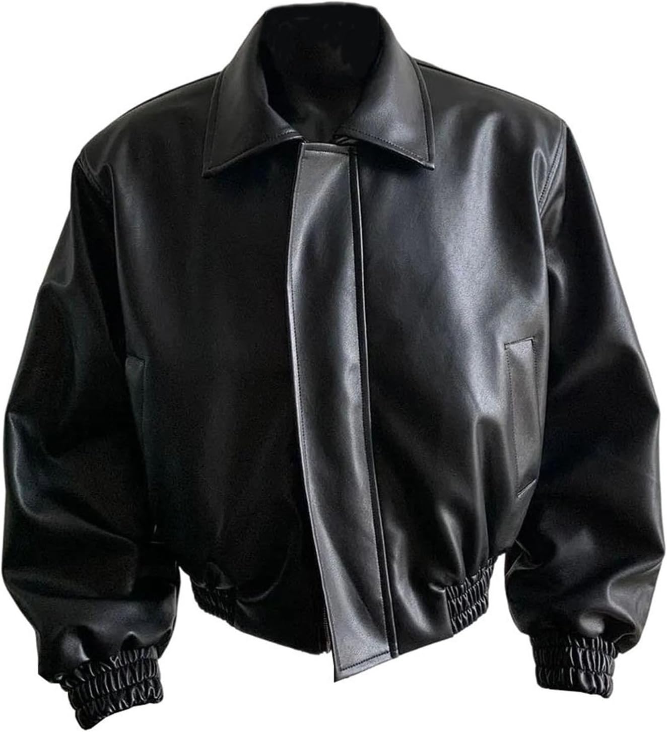 Men’s Lightweight Faux Leather Jacket Spring Casual Motorcycle Coat Comfortable Stylish