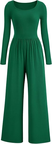 PRETTYGARDEN Womens Jumpsuits Dressy Casual Fall Fashion 2025 Trendy Long Sleeve Wide Leg Rompers Spring Work Office Outfits
