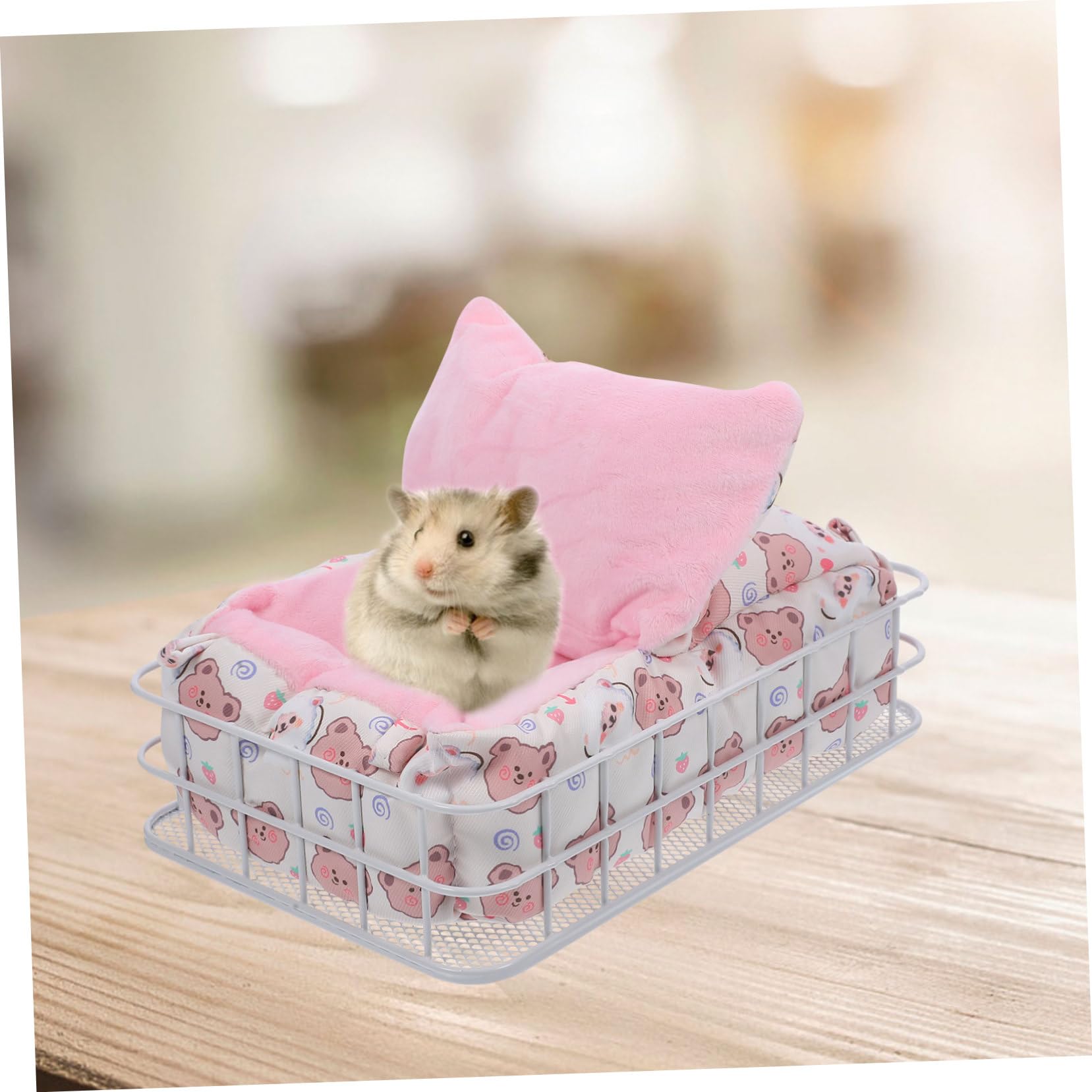 Hamster Hängematte aus Metall und Baumwolle für Kleine Haustiere Warmes Schlafbett mit Dicker Konstruktion als Rückzugsort im Winterkäfig
