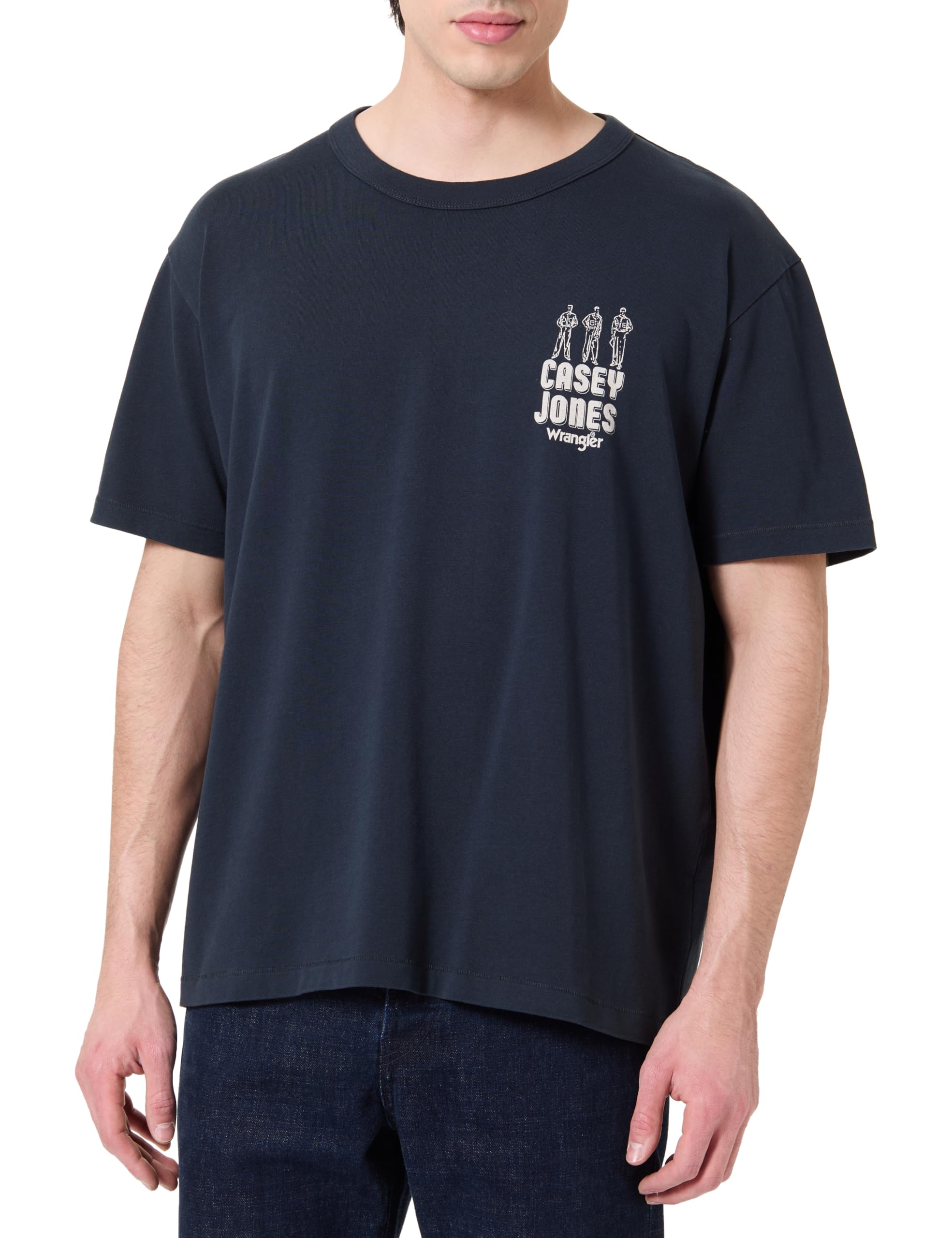 Wrangler Men's CJ Graphic Tee T-Shirt, Dark Navy, L