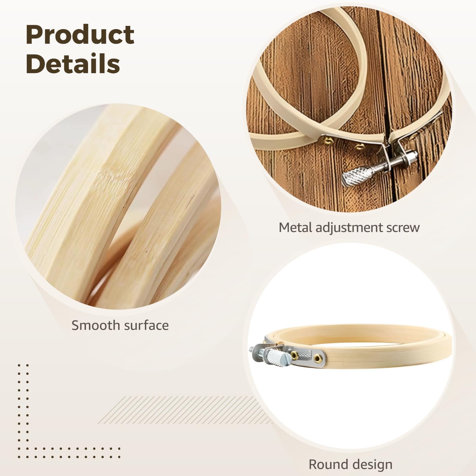 40 cerchi da ricamo da 6 in / 15 cm, set di attrezzi regolabili fai da te, cerchi in legno per progetti creativi, cerchi rotondi per decorazioni da parete e decorazioni per matrimoni, confezione sfusa