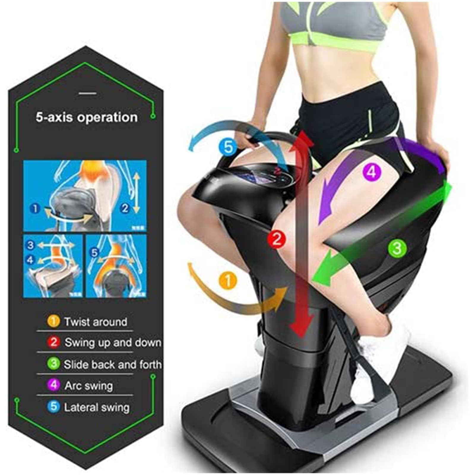 COYEUX Elektryczna maszyna do jazdy na brzuchu, 3D, udźwig 150 kg, regulacja prędkości, 3 tryby inteligentne, wyświetlacz LCD, muzyka Bluetooth