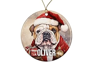English Bulldog Personalized Dog Ornament - Memorial Christmas Tree Decoration