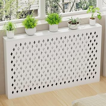 Radiator Cover, Home Radiator Covers, Four Sides Protective Heating Cabinet, Waterproof PVC Board, Hollow Design, Decorative Cabinet(100x60x20cm/39x24x8in)