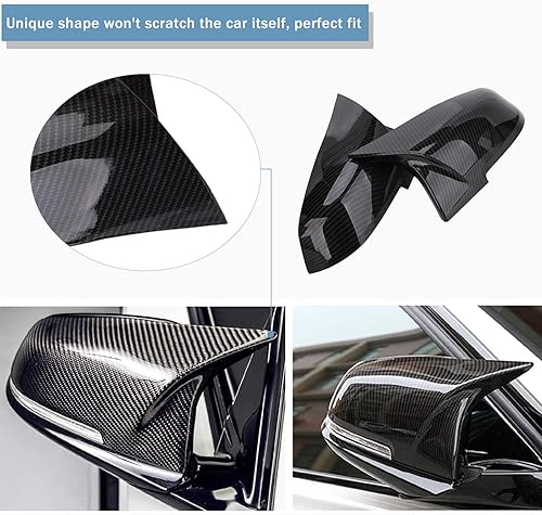 Miniatura 3 de Tapa de espejo retrovisor para puerta Fibra de carbono,Negro brillante