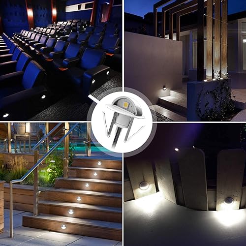 Miniatura 7 de Paquete de 10 luces LED para escaleras, luces de bajo voltaje, impermeables, IP65 para exteriores, 1-25 pulgadas, iluminación LED de madera