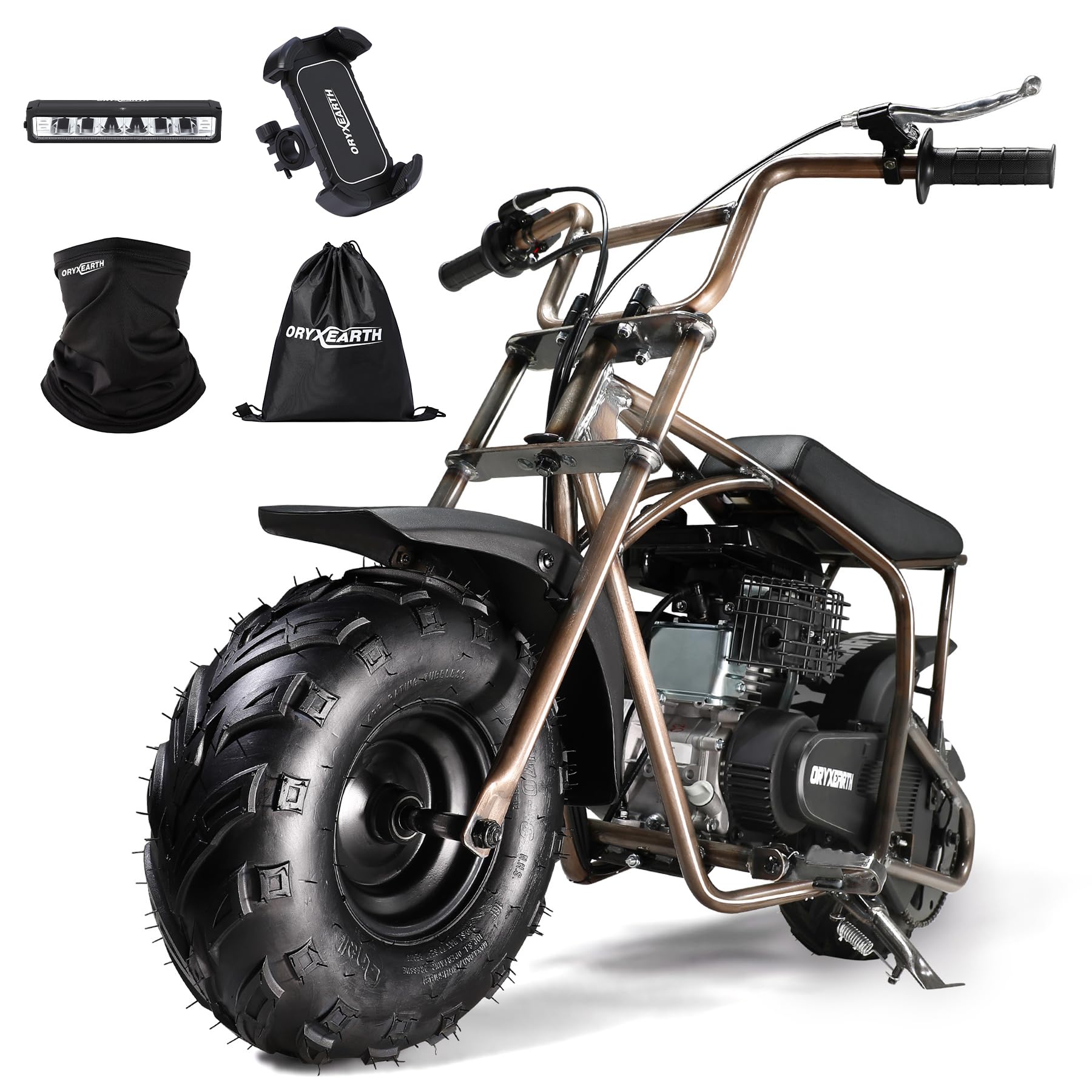 Oryxearth Mini Dirt Bike for Kids, 105CC 4-Stroke Kid Gas Powered Off-Road Pocket Pit Trail Motorcycle