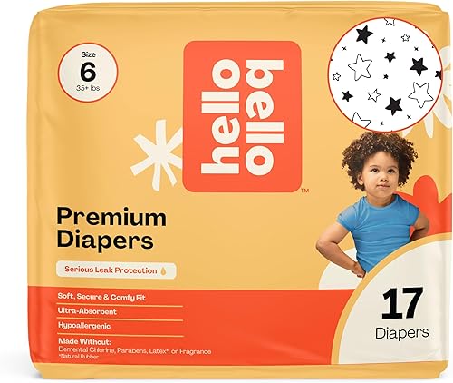 Miniatura 9 de Pañales Hello Bello, talla 4 (22-37 libras) Superstars, 21 unidades de pañales desechables premium para bebé, hipoalergénicos con sensación suave