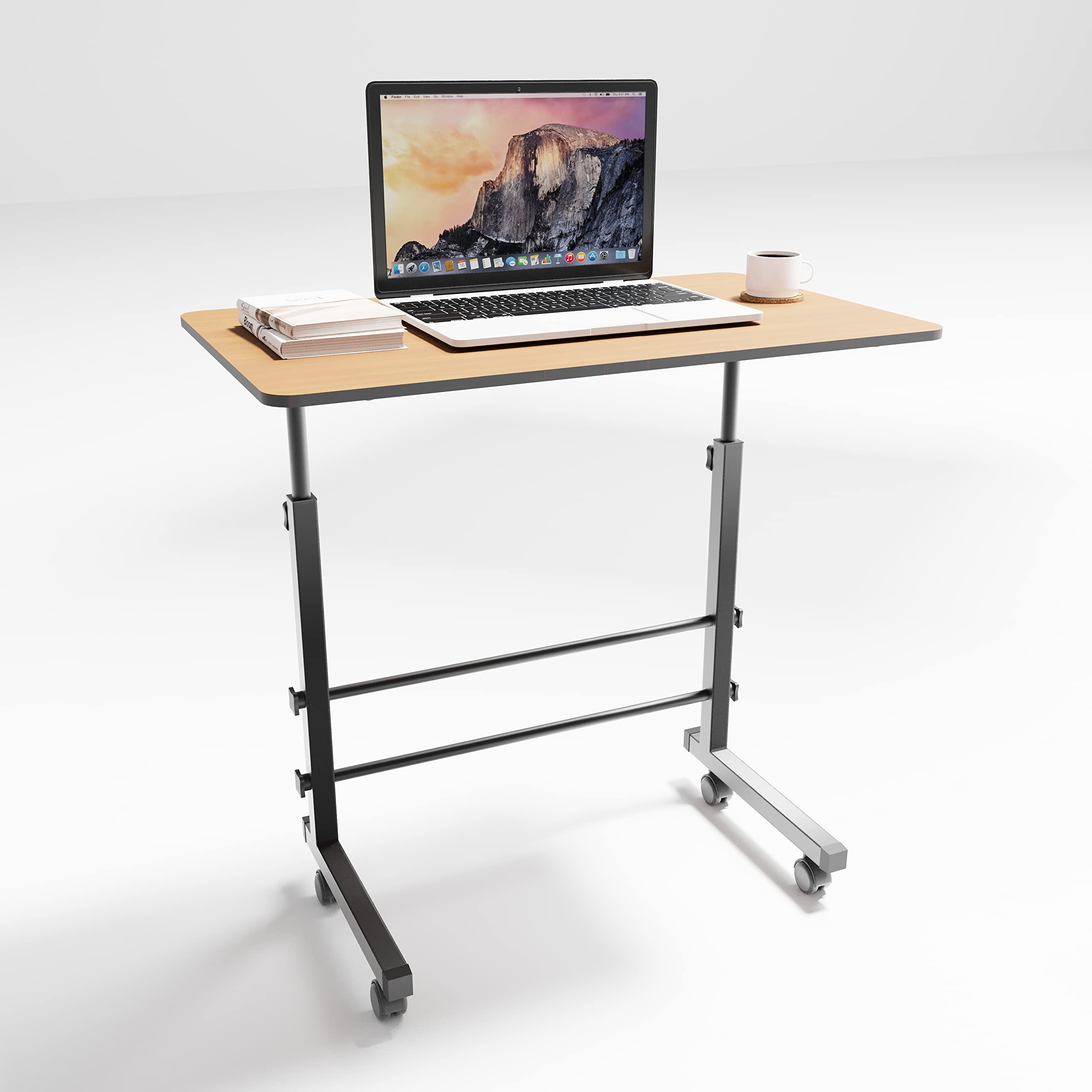 Rellon Industries Laptop Table Multi Purpose Adjustable for Bed Laptop Stand Desk Multi Use Table Utility Table with 4 Wheels, Foldable Study Table Size (A5)