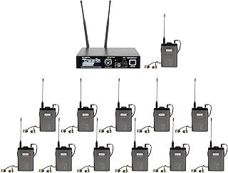 VocoPro IEM-DIGITAL-12 - Monitor intrauditivo digital profesional estéreo/verdadero mono dual, negro